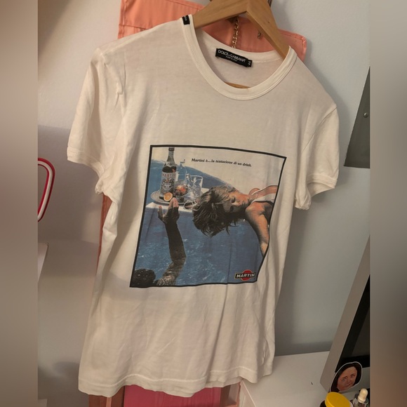 Vintage Dolce & Gabbana Martini Graphic Tee white womens size 44 M early 2000s - Picture 4 of 9